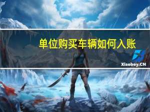 单位购买车辆如何入账