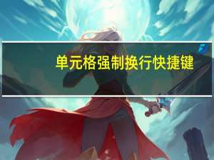 单元格强制换行快捷键