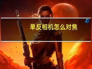 单反相机怎么对焦