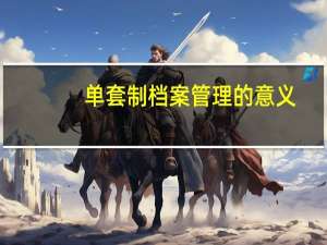 单套制档案管理的意义（档案管理的意义）