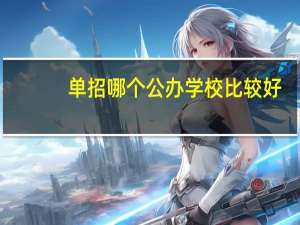 单招哪个公办学校比较好