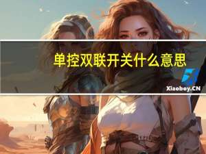 单控双联开关什么意思