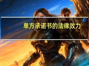 单方承诺书的法律效力