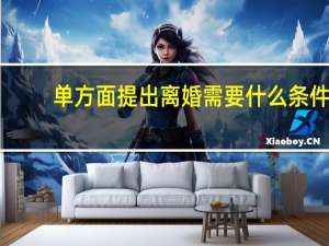 单方面提出离婚需要什么条件