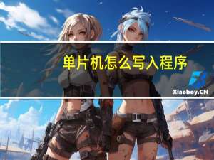 单片机怎么写入程序