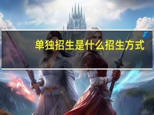 单独招生是什么招生方式