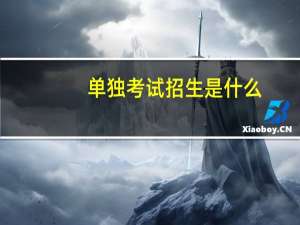 单独考试招生是什么