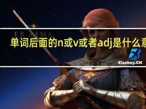 单词后面的n或v或者adj是什么意思