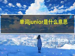 单词junior是什么意思