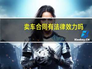 卖车合同有法律效力吗