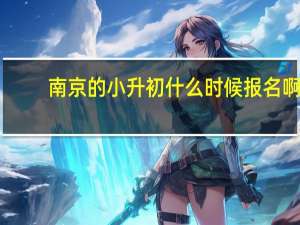南京的小升初什么时候报名啊