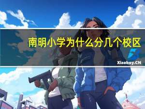 南明小学为什么分几个校区