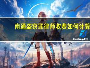 南通盗窃罪律师收费如何计算