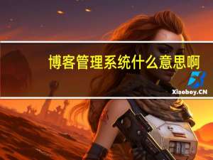 博客管理系统什么意思啊