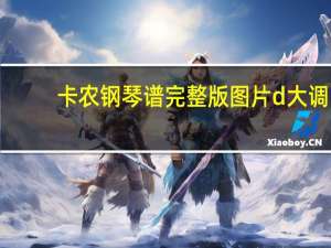 卡农钢琴谱完整版图片d大调（卡农钢琴谱完整版）