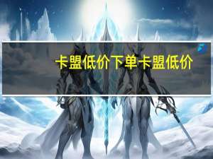 卡盟低价下单 卡盟低价(卡盟便宜)