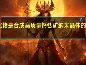 卤化锗是合成高质量钙钛矿纳米晶体的理想前体