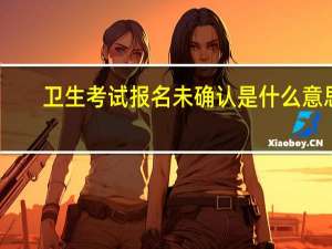 卫生考试报名未确认是什么意思