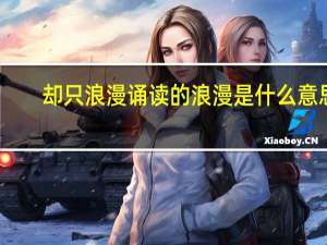 却只浪漫诵读的浪漫是什么意思