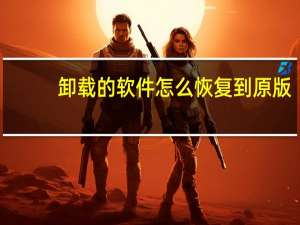 卸载的软件怎么恢复到原版（卸载的软件怎么恢复）