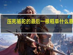 压死骆驼的最后一根稻草什么意思