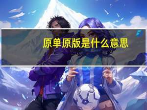 原单原版是什么意思