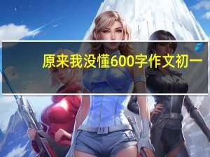 原来我没懂600字作文初一,写人记事（原来我没懂600字作文）