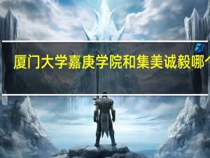 厦门大学嘉庚学院和集美诚毅哪个好