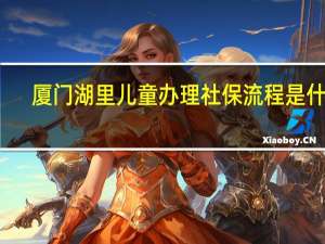 厦门湖里儿童办理社保流程是什么，如何办理儿童社保