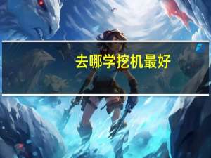 去哪学挖机最好