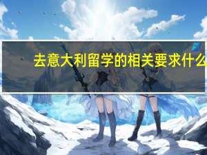 去意大利留学的相关要求什么