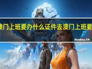去澳门上班要办什么证件去澳门上班要办什么证