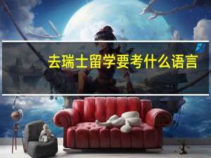 去瑞士留学要考什么语言