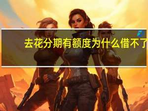 去花分期有额度为什么借不了