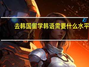 去韩国留学韩语需要什么水平