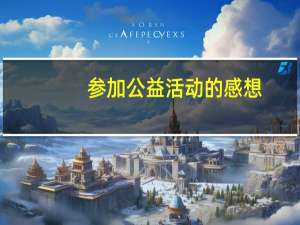 参加公益活动的感想