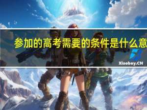 参加的高考需要的条件是什么意思