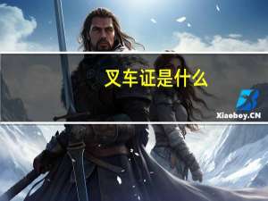 叉车证是什么，有什么作用