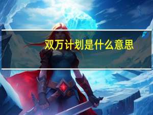 双万计划是什么意思