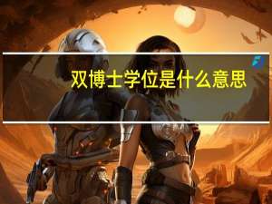 双博士学位是什么意思