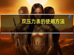 双压力表的使用方法