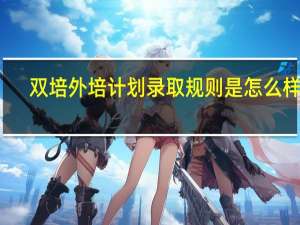 双培外培计划录取规则是怎么样的