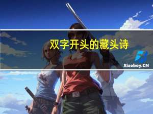 双字开头的藏头诗