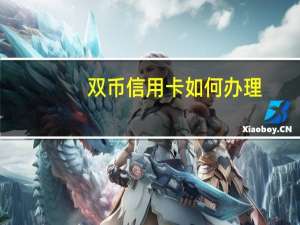 双币信用卡如何办理