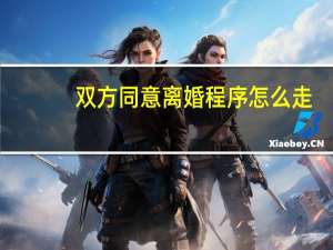 双方同意离婚程序怎么走