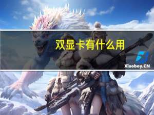 双显卡有什么用