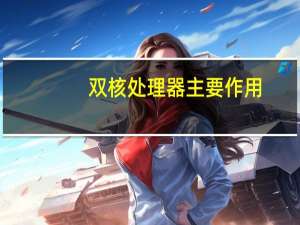 双核处理器主要作用（什么是双核处理器）