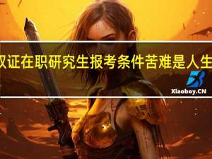 双证在职研究生报考条件苦难是人生的财富
