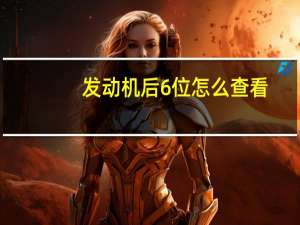 发动机后6位怎么查看