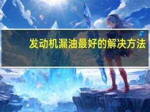 发动机漏油最好的解决方法